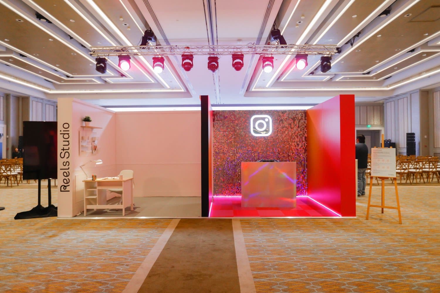 Featuring an interactive Reels Studio booth, balancing professional content with playful creativity to engage attendees in fresh ways.